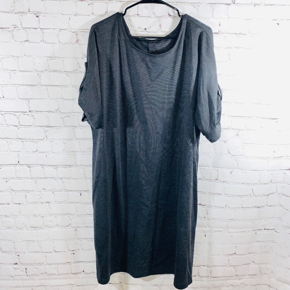 Fashion Bug Dresses & Skirts - 3/4 Sleeve Heather Grey Plus Size Dress 1x